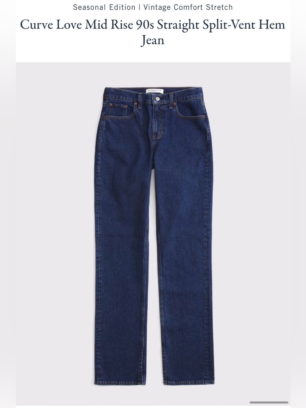 Abercrombie & Fitch Mid-Rise 90's Straight Dark Blue Jeans - Picture 9 of 9